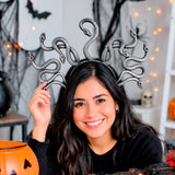 Diadema de Medusa para Halloween, Color Plateado