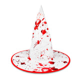 Sombrero de Bruja con Sangre, Color Blanco