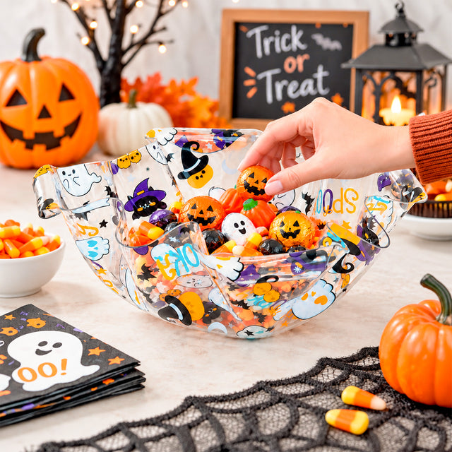 Charola de Plástico con Diseño de Fantasmas para Halloween