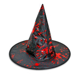 Sombrero de Bruja con Sangre, Color Negro