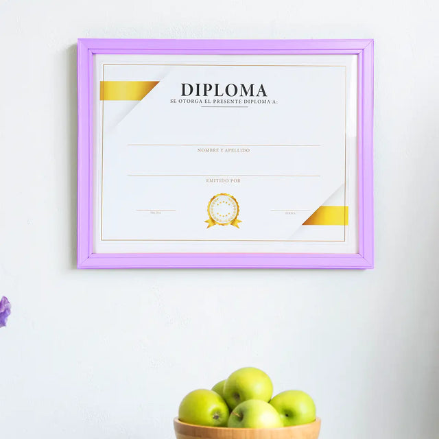 Porta Documento, Marco Color Morado Pastel