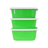 Set de 3 Contenedores Herméticos Cuadrados, color Verde