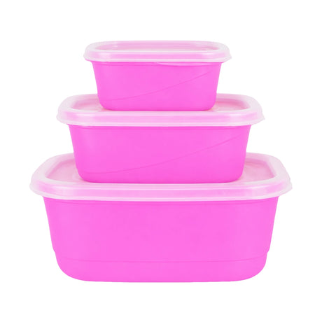 Set de 3 Contenedores Herméticos, Color Rosa