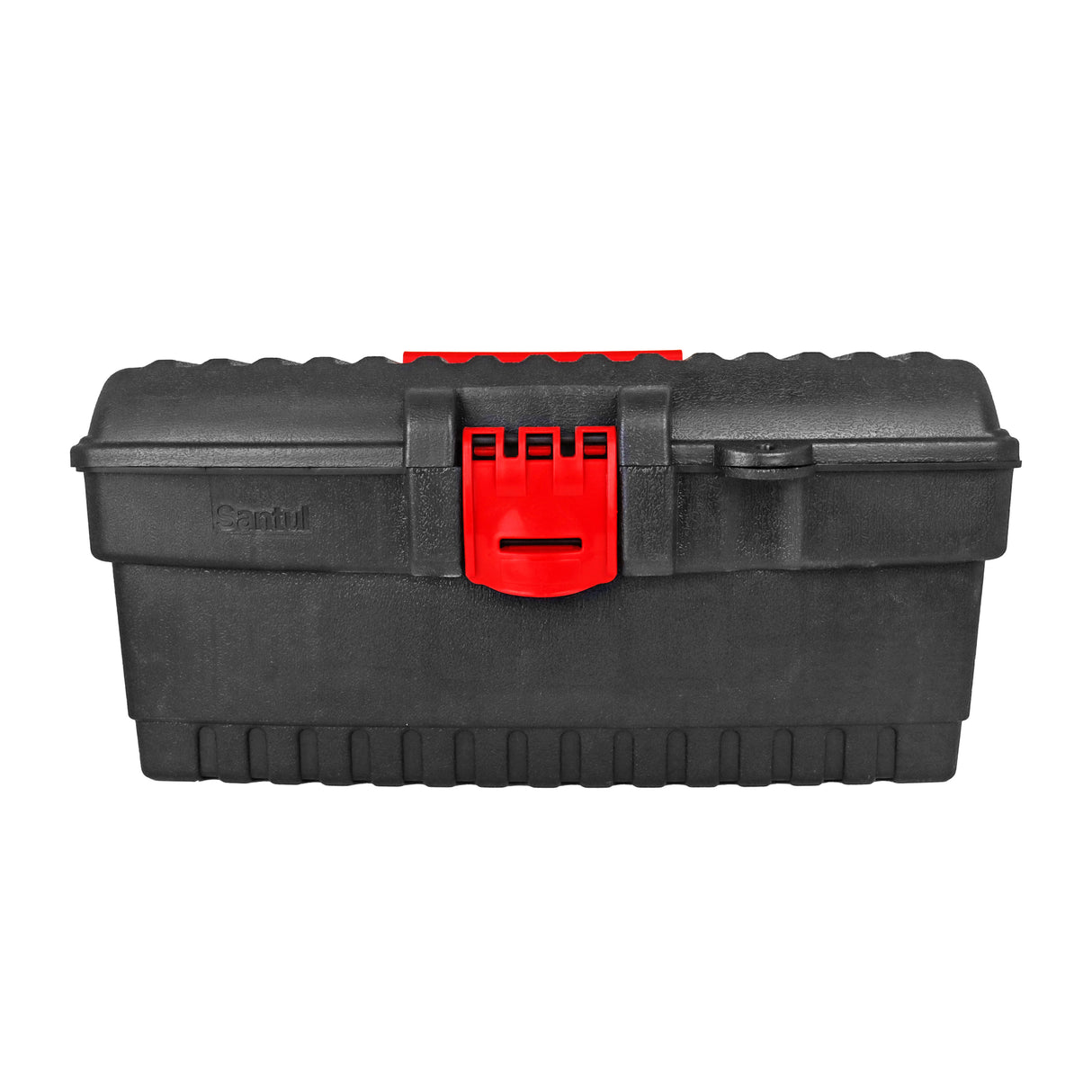 Caja de Herramientas con Broche de Plástico, Color Negro y Rojo