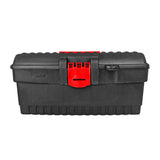 Caja de Herramientas con Broche de Plástico, Color Negro y Rojo