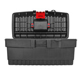Caja de Herramientas con Broche de Plástico, Color Negro y Rojo