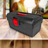 Caja de Herramientas con Broche de Plástico, Color Negro y Rojo