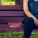 Recipiente de Plástico con Tapa color Rosa, 2 L