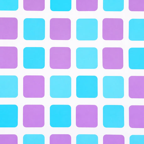 Cortina de Baño, Color Morado, Diseño Cuadros