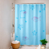 Cortina de Baño, Color Azul, Diseño Pez