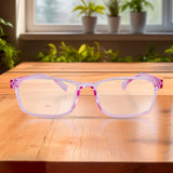 Lentes de Lectura Rectángulo, Rosa Transparente, +1.50