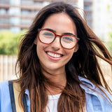 Lentes de Lectura Oval, Color Café +2.50