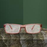 Lente con Armazón Rectangular color Rosa, Dioptría 2.50