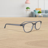 Lentes con Armazón Ovalado color Gris Oxford, Dioptría 3.00