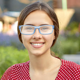 Lentes de Lectura Rectángulo, Color Azul, +1.50
