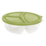 Contenedor de Plástico con 3 Divisiones, Color Verde