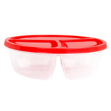 Contenedor de Plástico con 3 Divisiones, Color Rojo