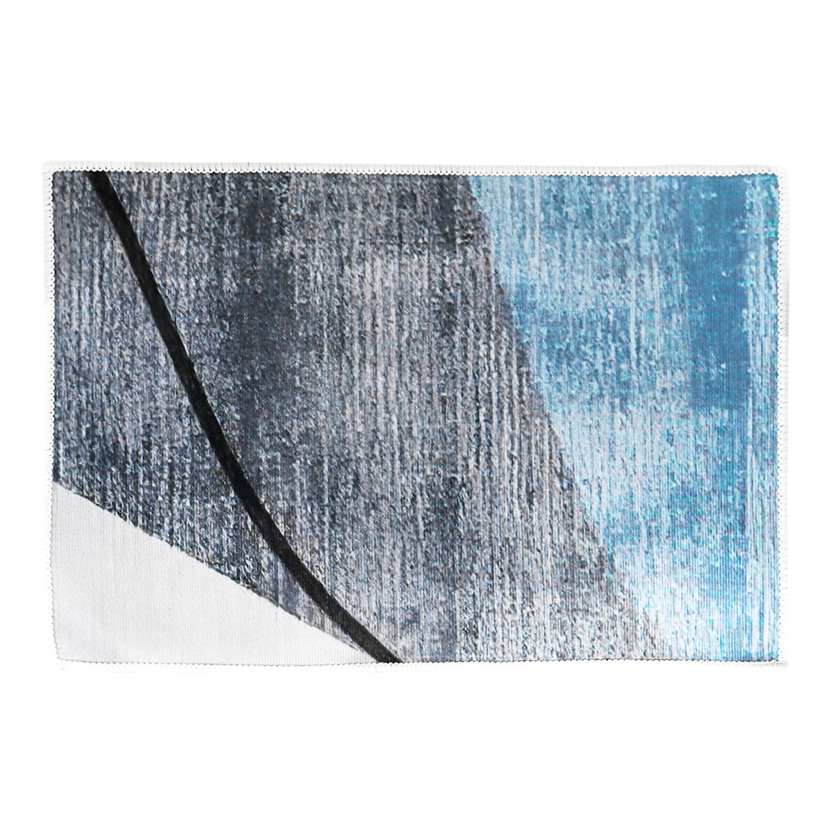 Tapete Decorado, Color Gris con Azul, 40x60 cm