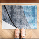 Tapete Decorado, Color Gris con Azul, 40x60 cm
