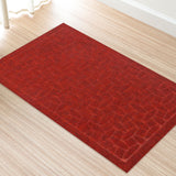 Tapete Rectangular color Ladrillo con Diseño de Piedras