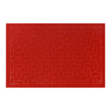 Tapete Rectangular color Rojo con Diseño de Piedras