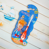 Cepillo Dental, Diseño Pingüino con Muñeca de Juguete, Cool Dent, Color Naranja