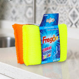 Esponja para Cristalería, Fregón, Amarillo y Naranja, 2 pzas