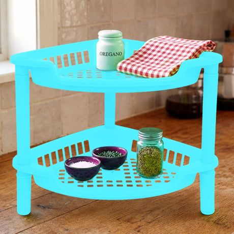 Organizador de Cocina con 2 Repisas, Color Azul