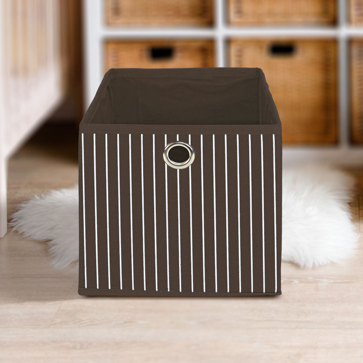 Caja Cuadrada para Almacenamiento, Non Woven, color CafÃ©