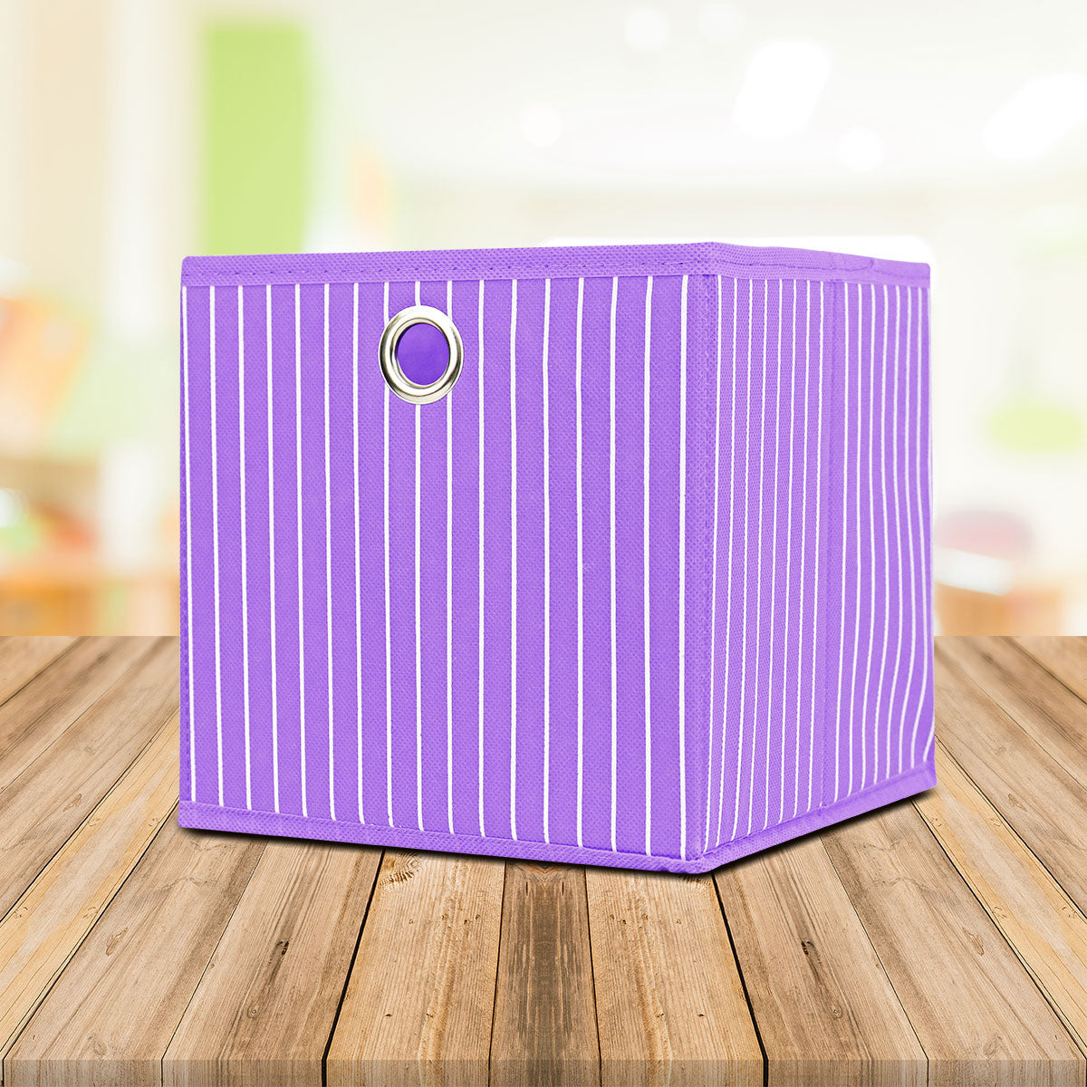 Mega Pack de 8 Cajas Cuadradas color Morado para Almacenamiento, Organizador Non Woven
