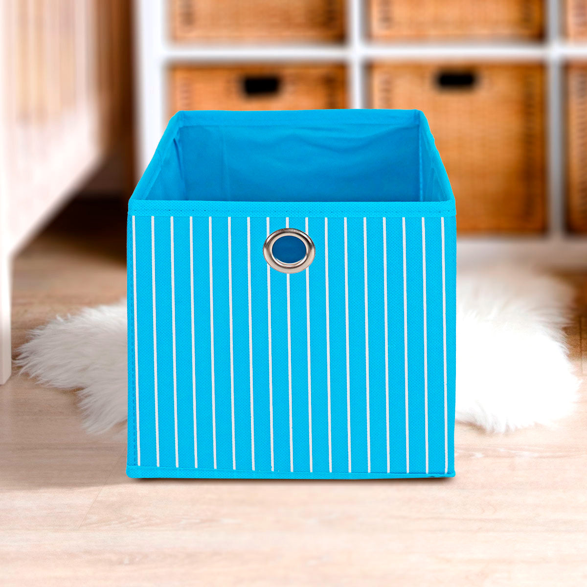 Mega Pack de 8 Cajas Organizadoras Multiusos Non Woven color Azul