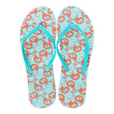 Sandalias Serigrafiadas color Aqua para Dama