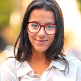 Lentes de Lectura, Forma Cat Eye, Color Rojo, +3.50