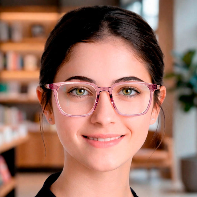 Lentes de Lectura, Cuadrados, Color Rosa, +3.50