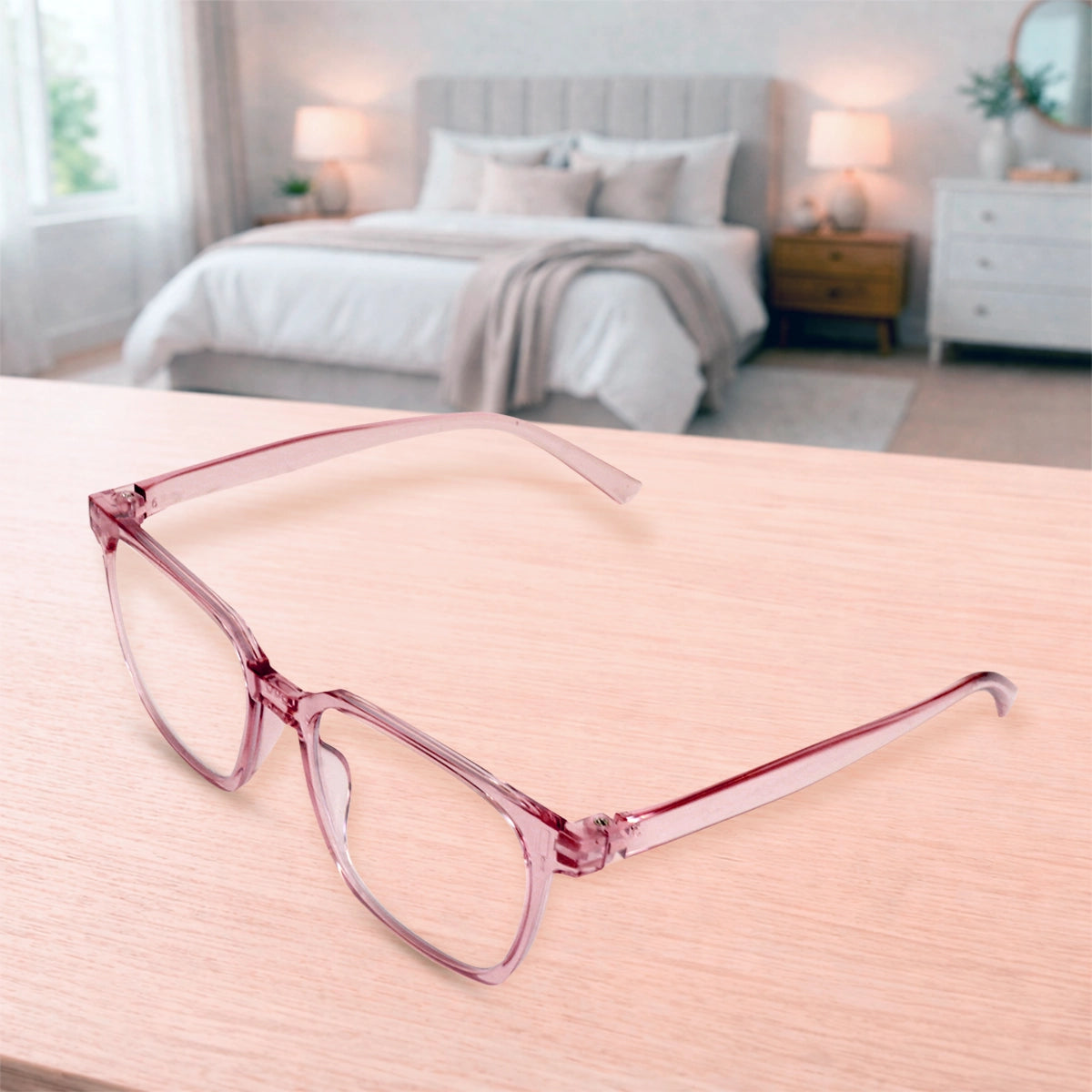 Lentes de Lectura, Cuadrados, Color Rosa, +3.50