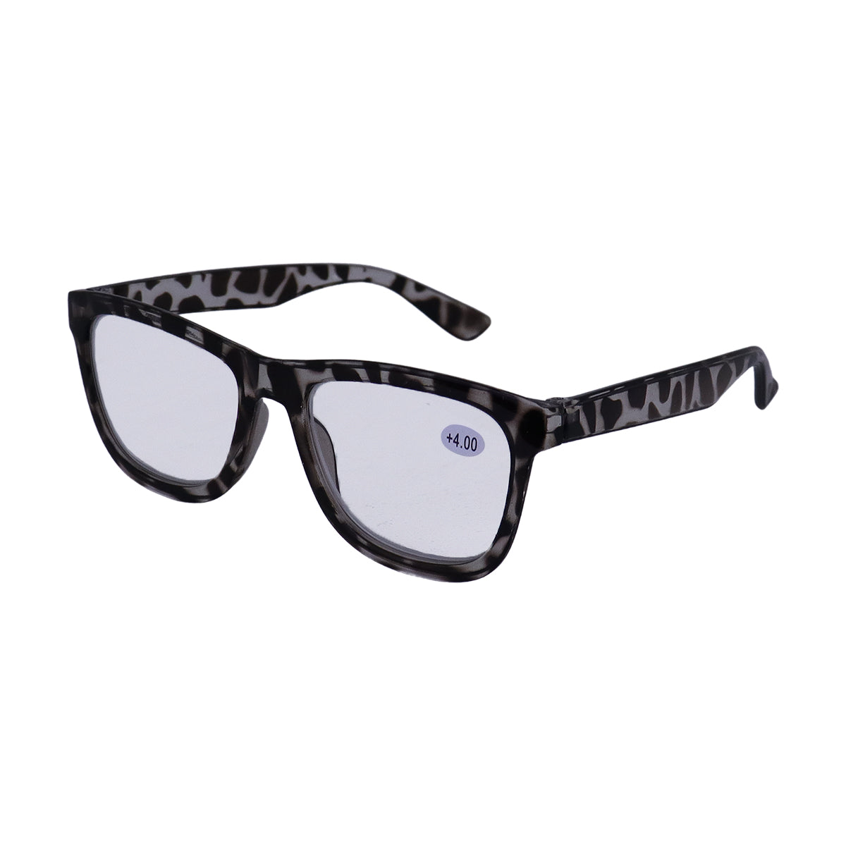 Lentes de Armazón Cuadrado color Negro con Blanco, Graduación de 4.00 Dioptrías