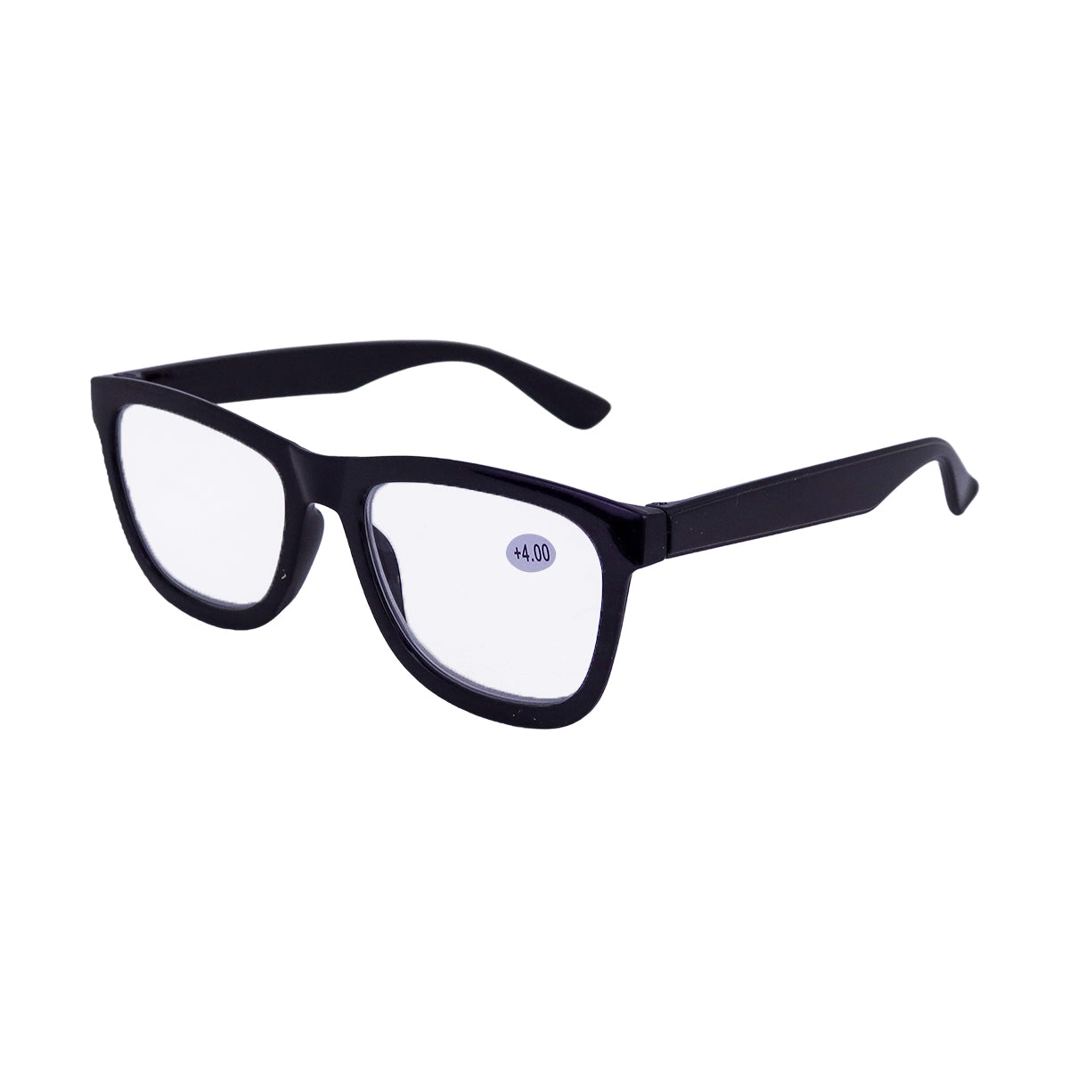 Lentes de Armazón Cuadrado color Negro, Graduación de 4.00 Dioptrías