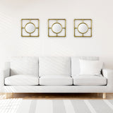 Set de 3 Espejos Circulares con Marco color Oro