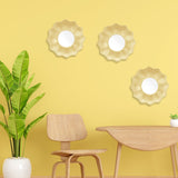 Set de Espejos Diseño Flor, Marco color Beige 3 pza.