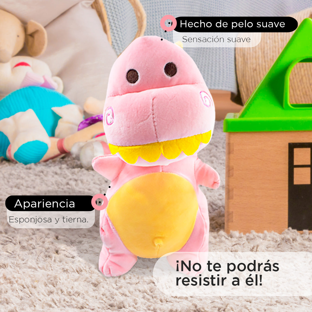 Peluche Dino Rosa