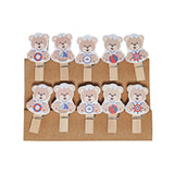 Clips de Madera con Diseño de Oso
