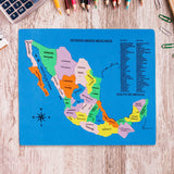 Mapa Didáctico de Foamy de los Estados Unidos Mexicanos, color Azul Rey