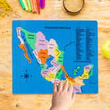 Mapa Didáctico de Foamy de los Estados Unidos Mexicanos, color Azul Rey