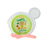 Set de Plato Transparente y Cubiertos Naranjas para Bebé de Cocomelon, Nuby