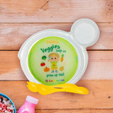 Set de Plato Transparente y Cubiertos Amarillos para Bebé de Cocomelon, Nuby