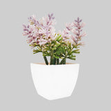 Maceta Blanca con Flor Artificial