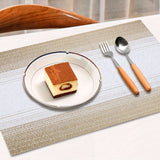Mantel Individual para Comer color Oro con Blanco 30x45cm