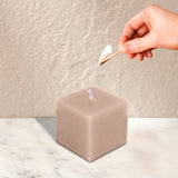 Mini Cubo de Cirio Aromático, Color Beige 5x6cm