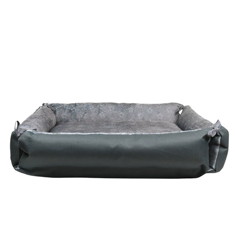 Cama para Mascota, Rectangular, Diseño Estrellas, Color Gris