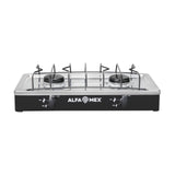 Parrilla de Gas Alfamex 2 Quemadores Negra 304
